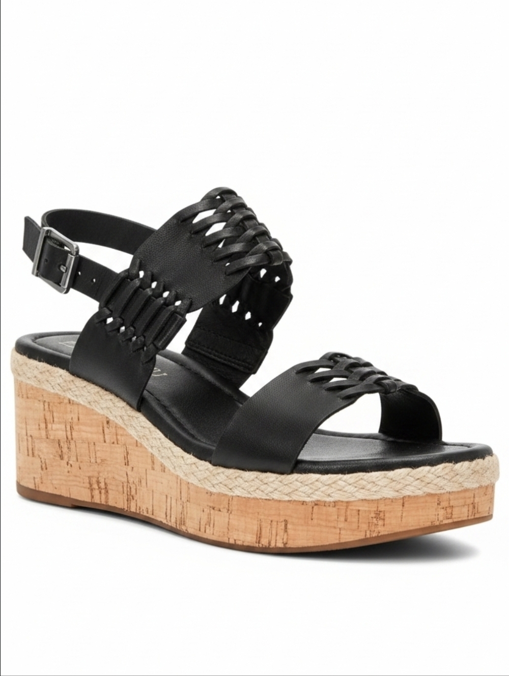 Frye And Co. | Lavish Slingback Open Toe Wedge Sandals In Black Size 9.5